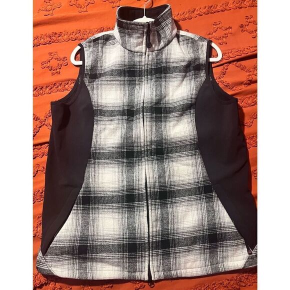 Woolrich vest size large women's black white classic slimming zipper - Picture 13 of 13